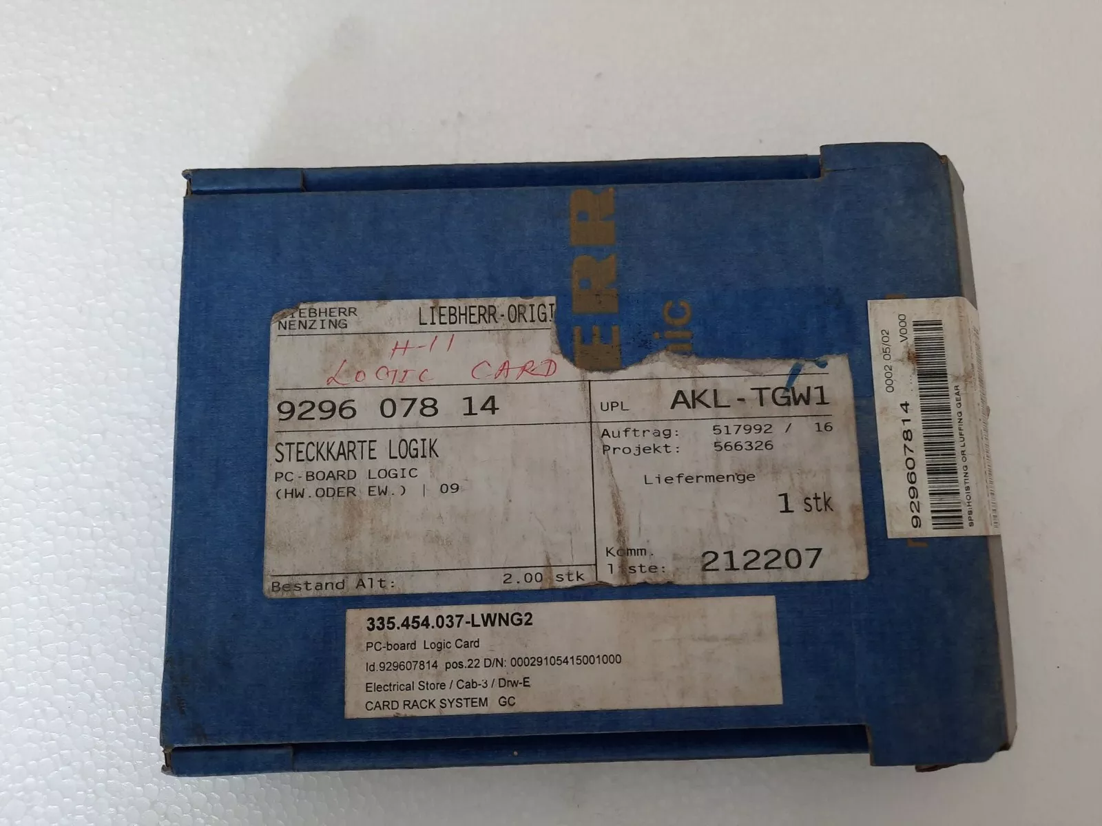 Liebherr 9296 078 14 Logic Card  Deck Crane PCB  / 929607814 *New*